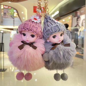 Cartoon Baby Girl Figures Toy Model Kawaii Doll Keychain Decorations Fashion Ins Bag Car Figure Toys Party Present Key Chains