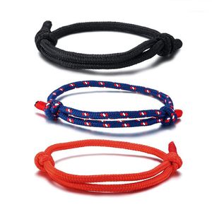 Wholesale umbrella rope bracelet for sale - Group buy Charm Bracelets Simple Style Umbrella Rope Bracelet For Man Woman Adjustable Braided Accessories Red Black Blue Color Can Be Chosen1