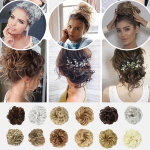 Synthetic Bun Extensions Curly Messy Elastic Hair Scrunchies Elegant Chignons Piece For Women And Children