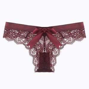 Lace bowknot G String Low Waist bowknot panties Sexy Thongs Underwear See through T back Lingerie Women clothes will and sandy new