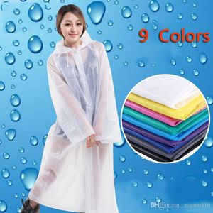 Mit Kapuze EVA Regenmantel Unisex Wasserdichter Poncho Langer winddichter Poncho Outdoor Wandern Transparenter Regenmantel Mode Tragbare Regenbekleidung WVT1663