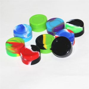 Multiple Color Silicone Wax Jars Dab Containers Round Shape Food Grade Container for Dry Herb Atomizer Vaporizer E Cigarette Glass Smoking Pipes