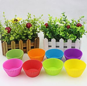 Silicone Muffin Bolo Cupcake Copo Bolo Molde Redondo Molde da Tart Case Bakeware Molde para Crianças Bandeja Cozimento Jumbo HHE3865