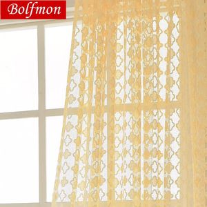 4 färger beige spets gardin tyger sovrum fönster tulle voile kitchen sheer lyx gul gardiner dörrar för vardagsrum draperier