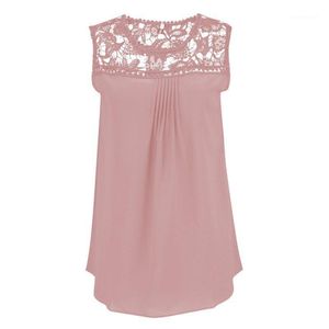 Women's Blouses & Shirts Wholesale- Blusas Femininas Summer Women Blouse Lace Vintage Sleeveless Crochet Casual Tops Plus Size1