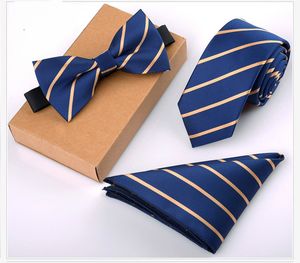 32 CORES 8cm Men's Tie Bolck Pocket Square Suit Lictie Set Party Festa de Vestido Formal Banquet Groomsmen Men