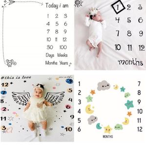 Baby foto filt nyfödd milstolpe fotografering prop backdrop tyg bakgrund filtar lek mats kalender foto tillbehör 10 stil d6408