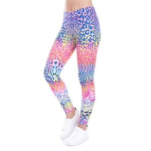 Heiße Verkäufe Leggings Farbige Leopardenmuster Legging Mode Frauen Sexy Hosen Hohe Taille Frauen Hosen 201014