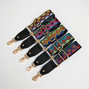 سيدة الكتف حزام الملحقات الأزياء نمط العرقية اللون التباين قابل للتعديل حزام الكتف طويل الأزياء اللون 125 x3.8 سم