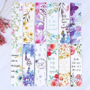 Bookmark 30Pcs set Beautiful Flowers Bookmarks Message Cards Book Notes Paper Page Holder For Books School Office Supplies Stationery