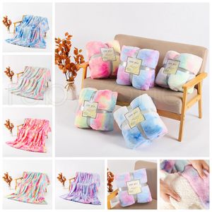 160 * 130 cm Tie Dye Fuzzy Decke Doppelschicht Shaggy Decken Schlafzimmer Teppich Bettwäsche Sofabezug 5 Designs DHL Versand RRA3832