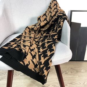 Houndstooth plaid scarf women winter cashmere scarf knitted warm shawl GD956