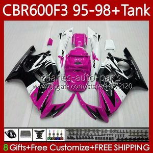 OEM Fairings för Honda CBR 600 CBR600 F3 FS CC 600FS 600F3 1995-1998 64NO.309 Bodys CBR600FS 600-F3 1995 1996 1997 Rosa Black CBR600F3 600CC 95 96 97 98 Bodywork