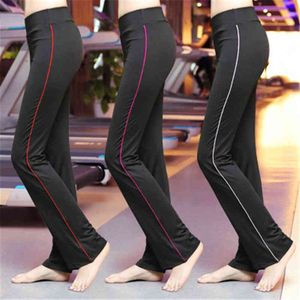 2021 Yeni Kadın Yoga Pantolon Katı Yüksek Bel Yoga Tozluk Dans Fitness Lady Spor Pantolon Gevşek Spor Giyim S-XXL H1221