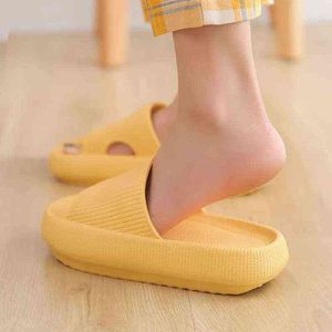 Thick Platform Bathroom Home Slipper Fashion Soft Sole EVA Indoor Slides Woman Sandals Summer Non-slip Flip Flops 211228