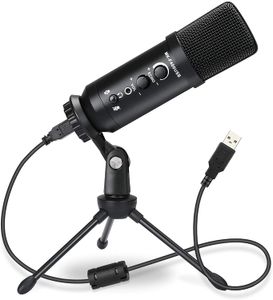 USB Microphone for Computer, Condenser Gaming Mic for Streaming,Skype Chats Compatible with Mac PC Laptop, Desktop Windows Computer