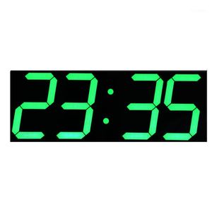 Wall Clocks Green LED Digits Large Clock With Calendar Temperature Display Remote Control Countdown Timer Stopwatch1