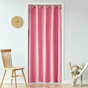 1 PCS Grommet Top Solid Color Blackout Door Curtain For Living Room Divided Doorway Curtain Thermal Modern Drapes LJ201224