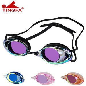 نظارات السباحة Yingfa الغوص تصفح النظارات البصرية electroplate للماء سيليكون تقليل الوهج نظارات السباحة Q0112