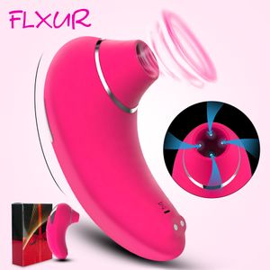 Flxur Sucker Vibrator 젖꼭지 진동 진동 입으로 Clitoris 자극기 여성을위한 에로틱 실리콘 성인 섹스 토이 Masturbator Y201118