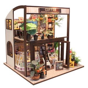 Cutebee Doll House Miniature Diy Dollhouse With Furnitures Wood House Waiting Time Toys For Children Birthday Present M027 201217