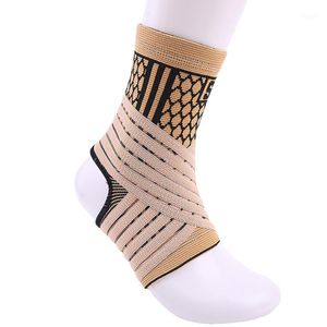 Ankle Support High Elastic Bandage Compression Knitting Sports Protector Basketball Soccer Brace Guard Cream colored ST37791