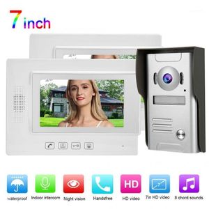 Zhudele 7 Zoll Wired LCD Monitor Intercom Kamera Video Tür Telefon Türklingel 110-240 V Video Tür Telefon1