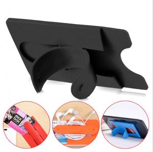 New Silicone Touch U Type Bandage Card cover Bracket Phone Holder Stand Lazy stent universal for mobile phone 12 Colors