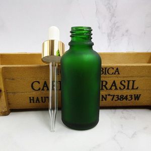 軽プルーフ5ml 10ml 15ml 20ml 30ml 50ml 100mlフロストグリーンビアードオイルボディオイルガラスボトル