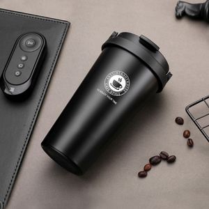 Tazza da caffè Thermos Thermos Tazza da viaggio isolata sottovuoto a doppia parete Tazza sottovuoto in acciaio inossidabile, tazza da caffè con coperchio e manico LJ201221