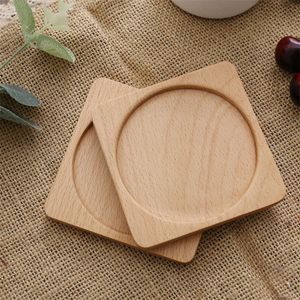 Circular Solid Wood Coaster Woodiness Square DIY Placemat Teapot Bowl Cup Drink Japanese Table Decoration Pad Hot Sale sm G2