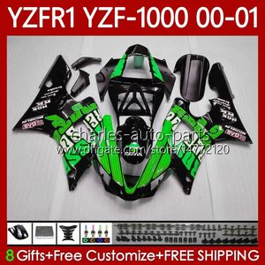 Kit De Carenado Yzf R1 Verde al por mayor-Cuerpo de la motocicleta para YAMAHA YZF YZF R CC YZF R1 Bodywork NO YZF R1 CC YZFR1 YZF1000 OEM Repsol Green Fairings Kit