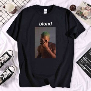 Mode Rapper Frank Blond Print T Shirt Rolig Harajuku T-shirts Casual Brand Short Sleeve Short New Summer Hip Hop T Shirt Men G1222