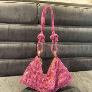 Bolsas de noite com alça de cristal brilhante strass bolsa de noite bolsas e bolsas de luxo designer de prata bolsa de ombro bolsa hobo bolsa de festa 220315