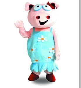 2018 Factory direct sale flower dress Pig Mascot Costume Adult Halloween Birthday party cartoon Apparel