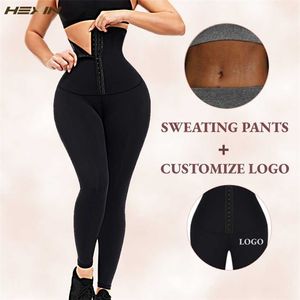 HEXIN Womens Leggings fajas Waist Trainer Pantaloni a vita alta Tummy Control Mutandine Sport Palestra Running 220125