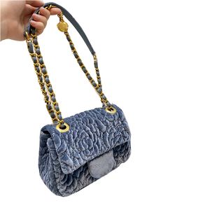 France Womens Vintage Sasanqua Bags Classic Mini Flap Square Velvet Clutch Famous Designer Matelasse Crossbody Shoulder Flower Charms Luxury_handbags 18C