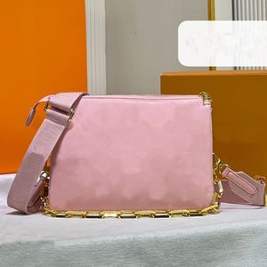 Crossbody Bag Coussin Handbag Puffey Leather Embossed Leather Clutch Shoulder Bags Golden Chain Baguette Removable Adjustable Nylon Strap Multi layer Purse