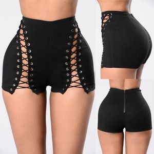 Damen Shorts Großhandel - 2021 Mode Sexy Feste Bandage Sommer Skiny Frauen Ripped Damen Jeans Shorts mit hoher TailleUS1