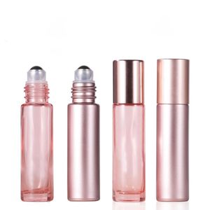 Wholesale 5ml 10ml Pink Essential Oil Parfum Perfume Fragrance Bottle With Metal Roller Ball on Sale