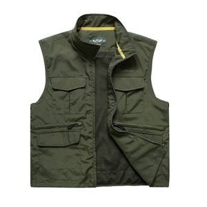 Spring Mens Jacket Ärmlös Vest Summer Casual Avtagbar Travels Man Vest Multi-Fickor Tunn Vest Fotografi Waistcoat