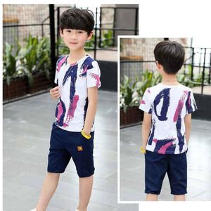 Crianças S Bebê Novos Meninos Roupas Tops Camiseta + Calças Curtas Conjunto Roupas Menino Idade para 3 T 4 5 6 7 8 9 10 11 12 Anos 2 Cores