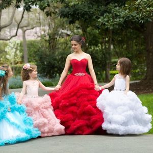 Ruched Crystal Flower Girl Dresses for Wedding Baby Birthday Party Gowns Princess Special Occasion Cothes212K