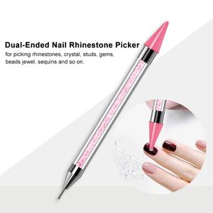 Dual-Ended Nail Rhinestone Picker Wax Tip Pencil Doting Pen Pärlor GEMS Crystals Studs Picker