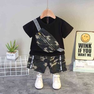 Kinder Kleidung Sommer Baby Jungen Camouflage Cartoon Tasche T-shirt Shorts 2 Teile/sätze Kinder Infant Mode Kleidung Kleinkind Sportswear G220310