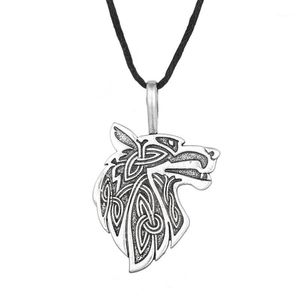 ペンダントネックレスWholesale-Odin Raven Norse Wolf Viking Jewelry Triquetraフェニュア動物ティーンティーンネックレス男性女性超自然のアムレノット1
