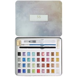 36 Color Glitter Solid Watercolor Set Metallic Gold Aquarela Pigment Paints Free Eraser Artist Painting Brush Kit Art Supplies 201226