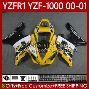 Fairings de OEM para Yamaha YZF-R1 YZF1000 YZF Stock Amarelo R1 1000 CC YZFR1 00 01 02 03 Bodywork 83Não.107 YZF R1 1000CC 2000 2001 2002 2003 YZF-1000 00-03 Kit de corpo da motocicleta