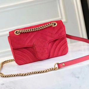 Yeni Kadın Crossbody Klasik Çanta Moda Tek Omuz Çantası Süet Deri Zincir Çanta Metal Düğme Crossbody Çanta Ile Orijinal Kutusu