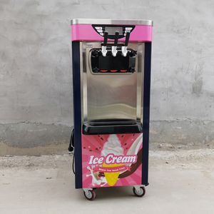 Commercial Soft Ice Cream Machine English Operating System Three Head Vertical Large Ice Cream Makers